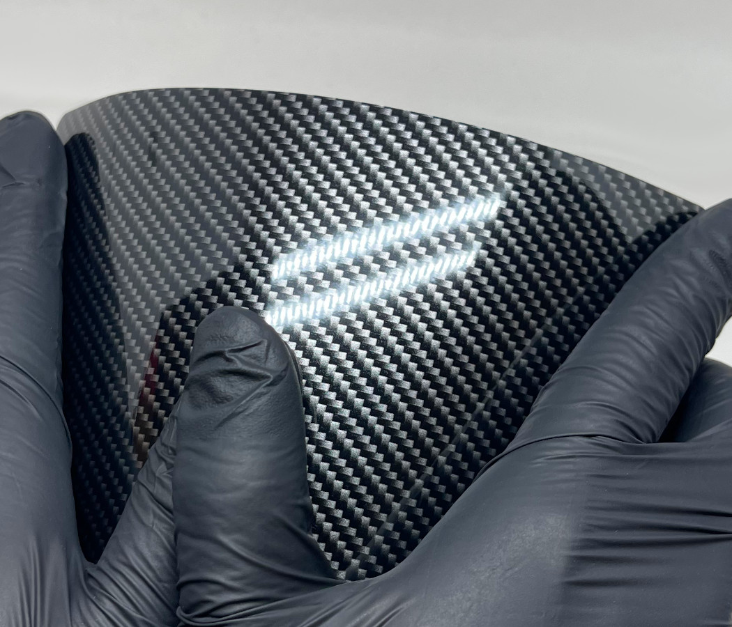 WunderVinyl Super Gloss+ Simulation Carbon Fiber Silver Black